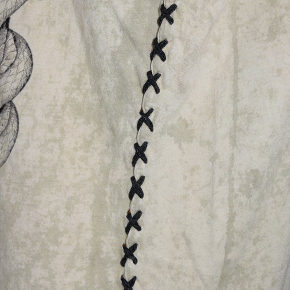 Affliction Live Fast T Shirt Men XL Beige Distressed Graphic Design Short Sleeve - Picture 7 of 11